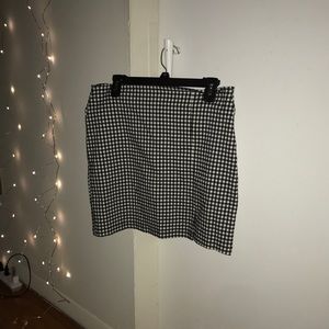 Black and White Plaid Mini Skirt
